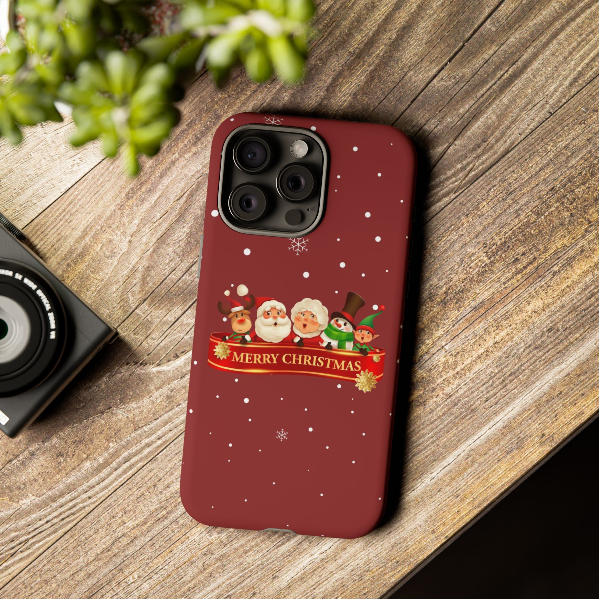 Christmas Phone Case – "Merry Christmas" Santa, Reindeer & Elf Tough Case - Image 56