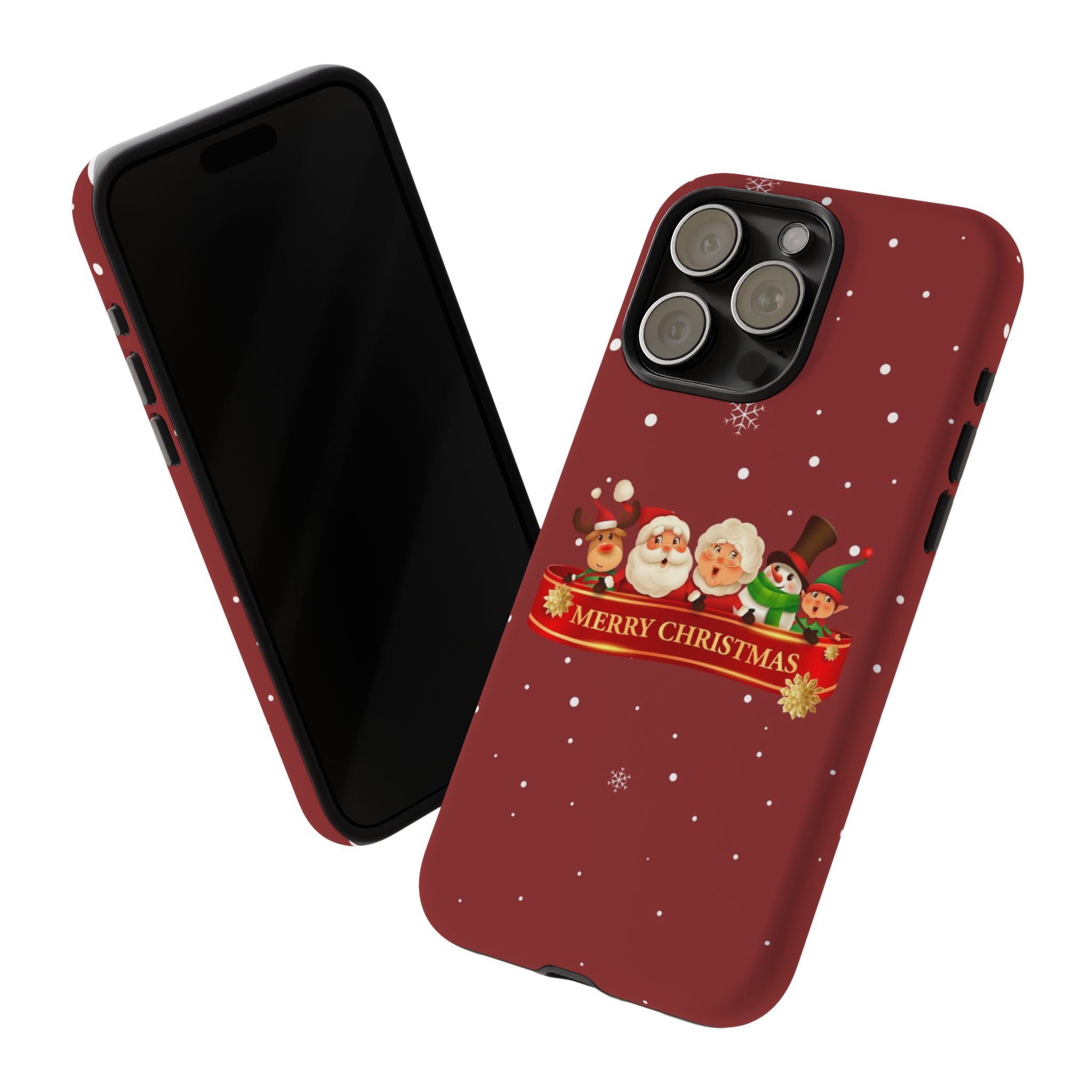 Christmas Phone Case – "Merry Christmas" Santa, Reindeer & Elf Tough Case - Image 55