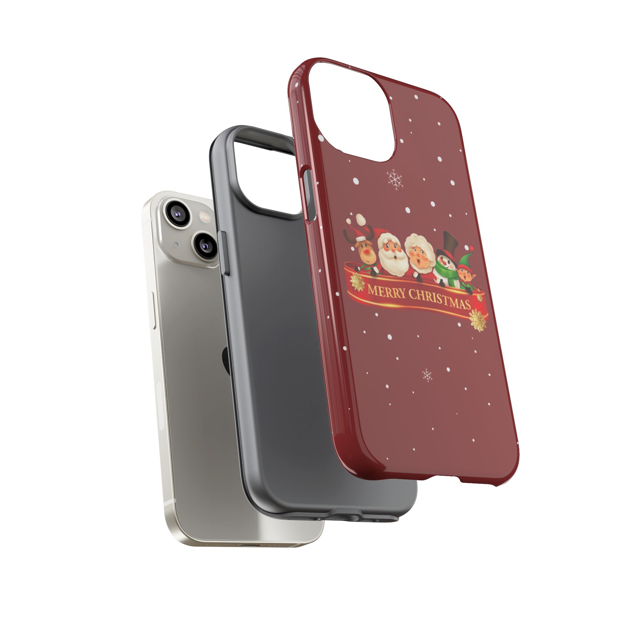 Christmas Phone Case – "Merry Christmas" Santa, Reindeer & Elf Tough Case - Image 3