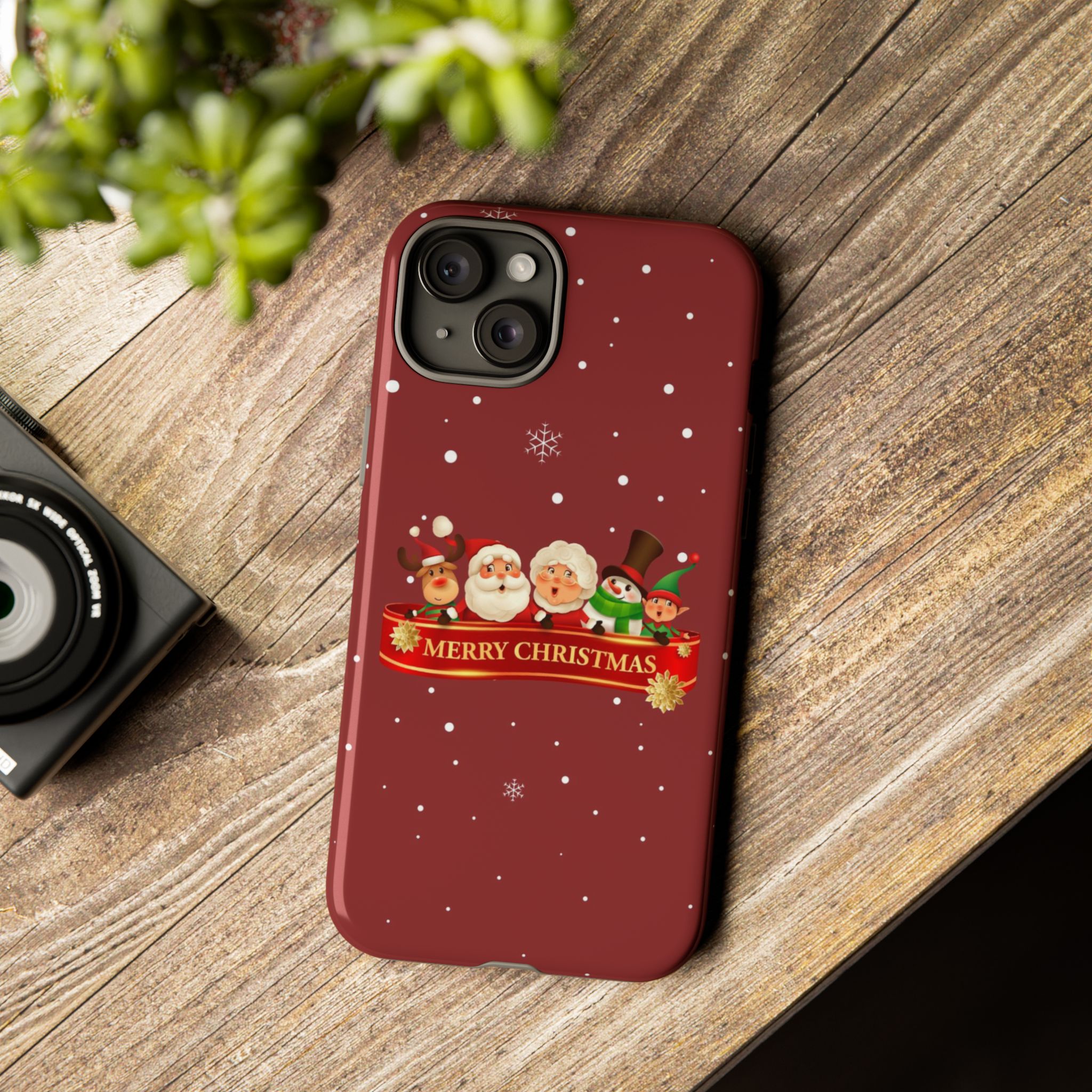 Christmas Phone Case – "Merry Christmas" Santa, Reindeer & Elf Tough Case - Image 41
