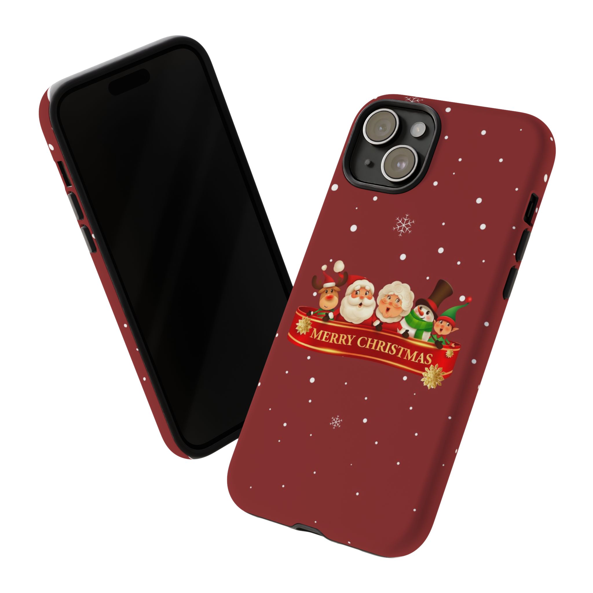 Christmas Phone Case – "Merry Christmas" Santa, Reindeer & Elf Tough Case - Image 43