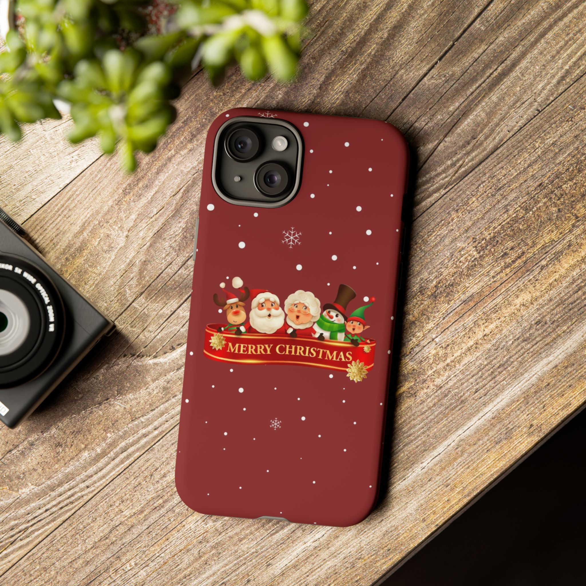 Christmas Phone Case – "Merry Christmas" Santa, Reindeer & Elf Tough Case - Image 44