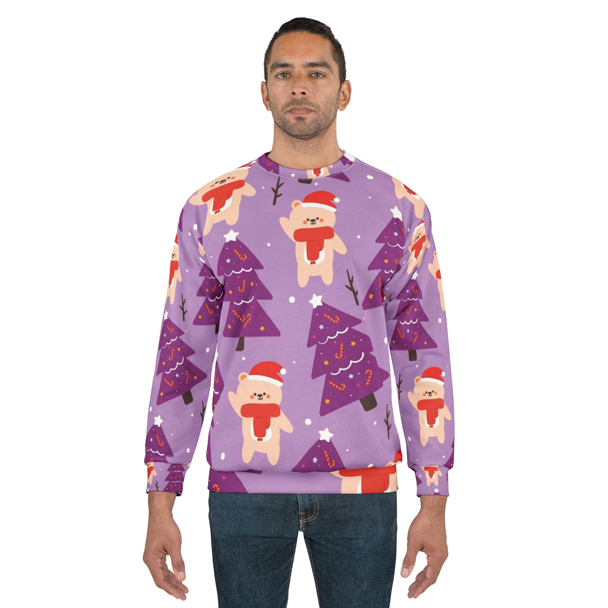 Holiday Bear All-Over Print Sweatshirt - Image 3
