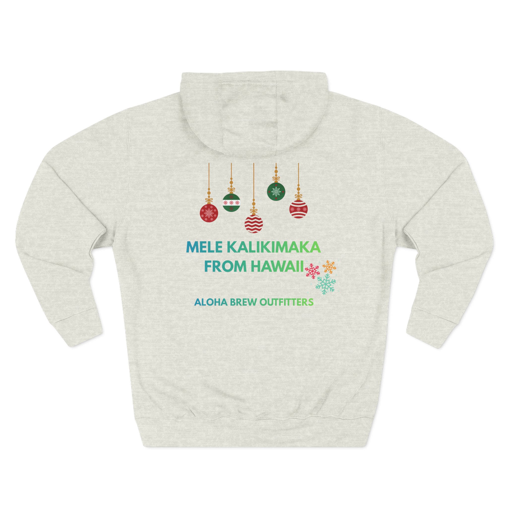 "Mele Kalikimaka from Hawaii" Christmas Hoodie (Aloha Brew Outfitters) bells - Image 18