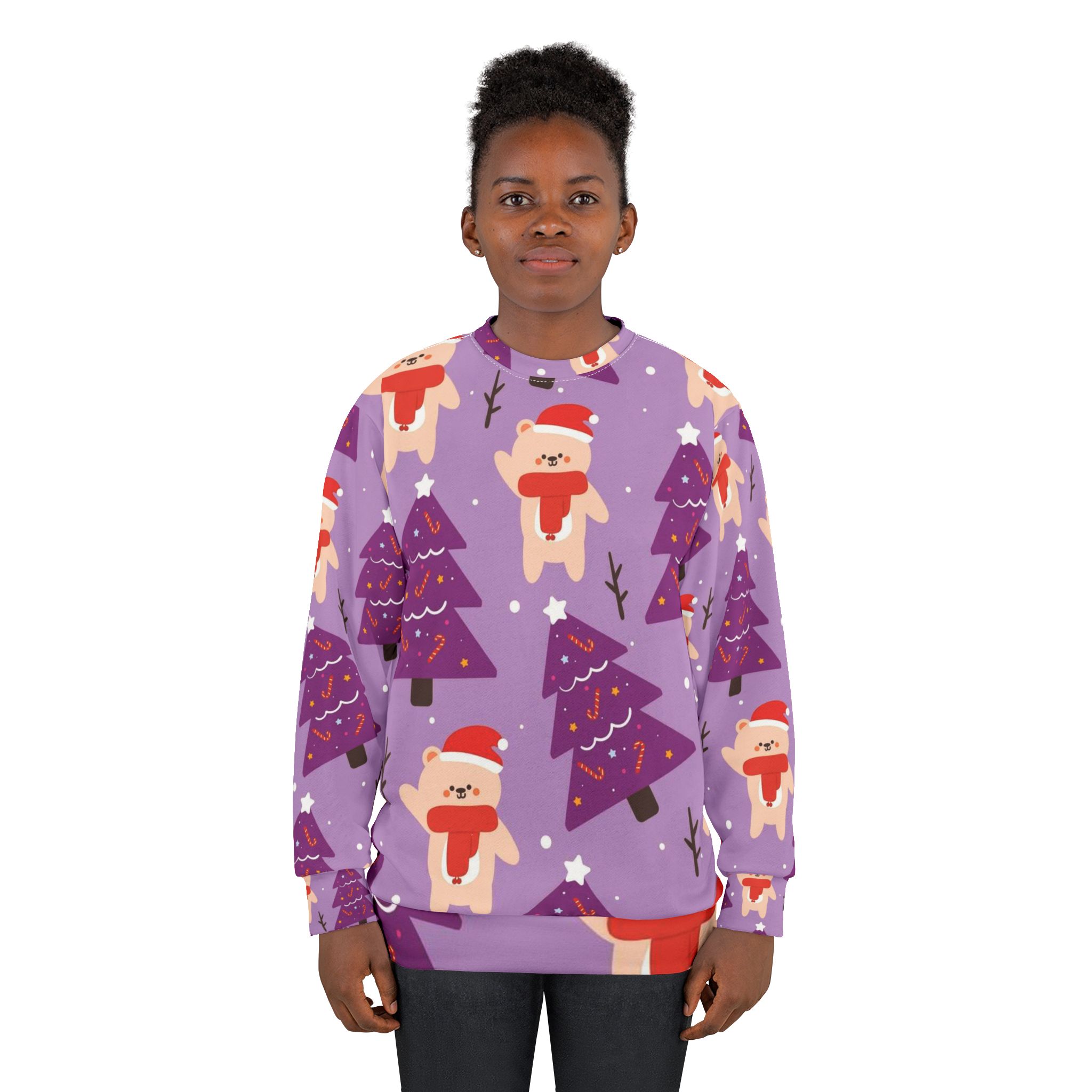 Holiday Bear All-Over Print Sweatshirt - Image 4