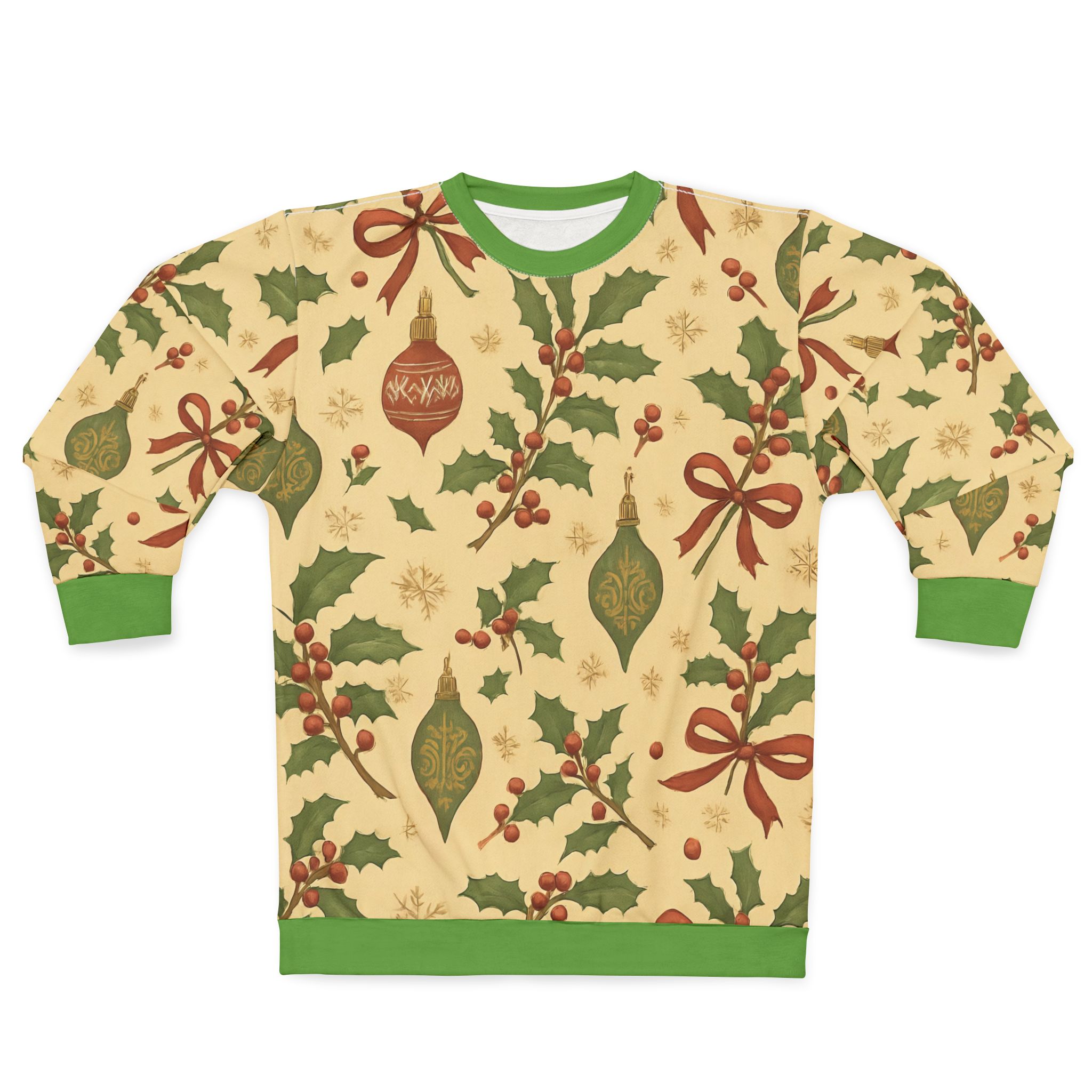 Vintage Holly & Ornaments Sweatshirt