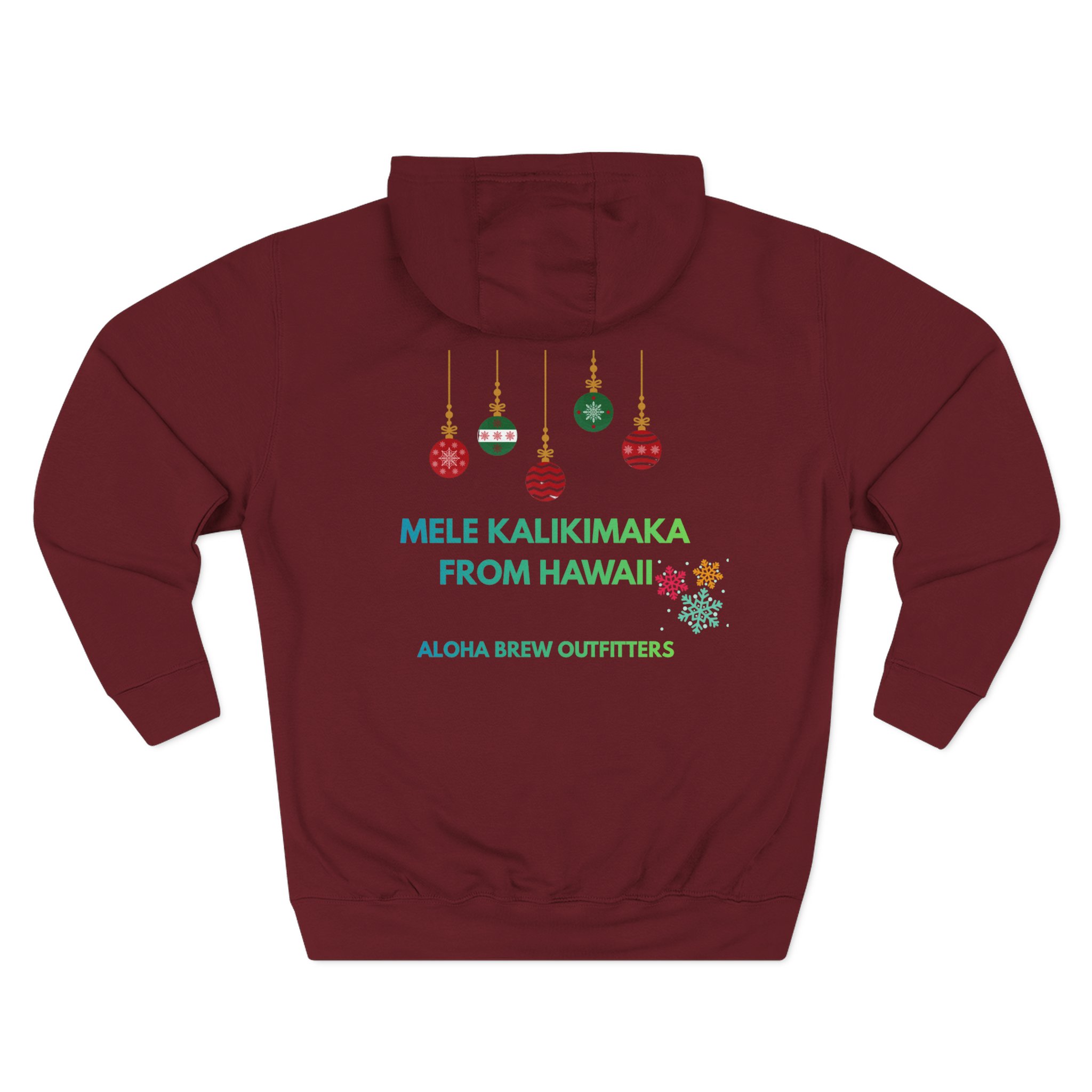 "Mele Kalikimaka from Hawaii" Christmas Hoodie (Aloha Brew Outfitters) bells