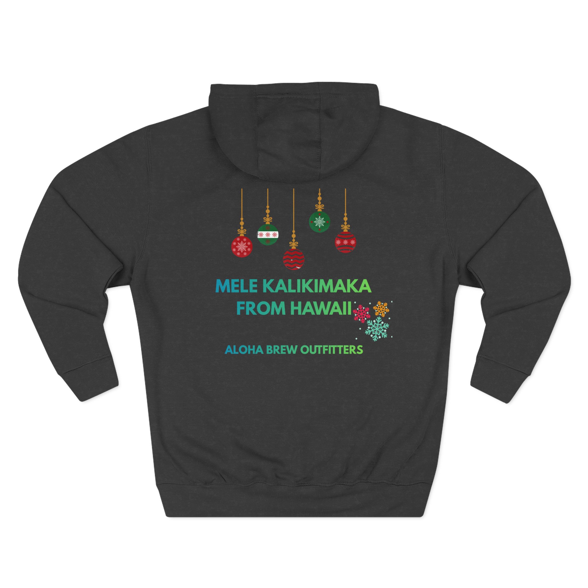 "Mele Kalikimaka from Hawaii" Christmas Hoodie (Aloha Brew Outfitters) bells - Image 6