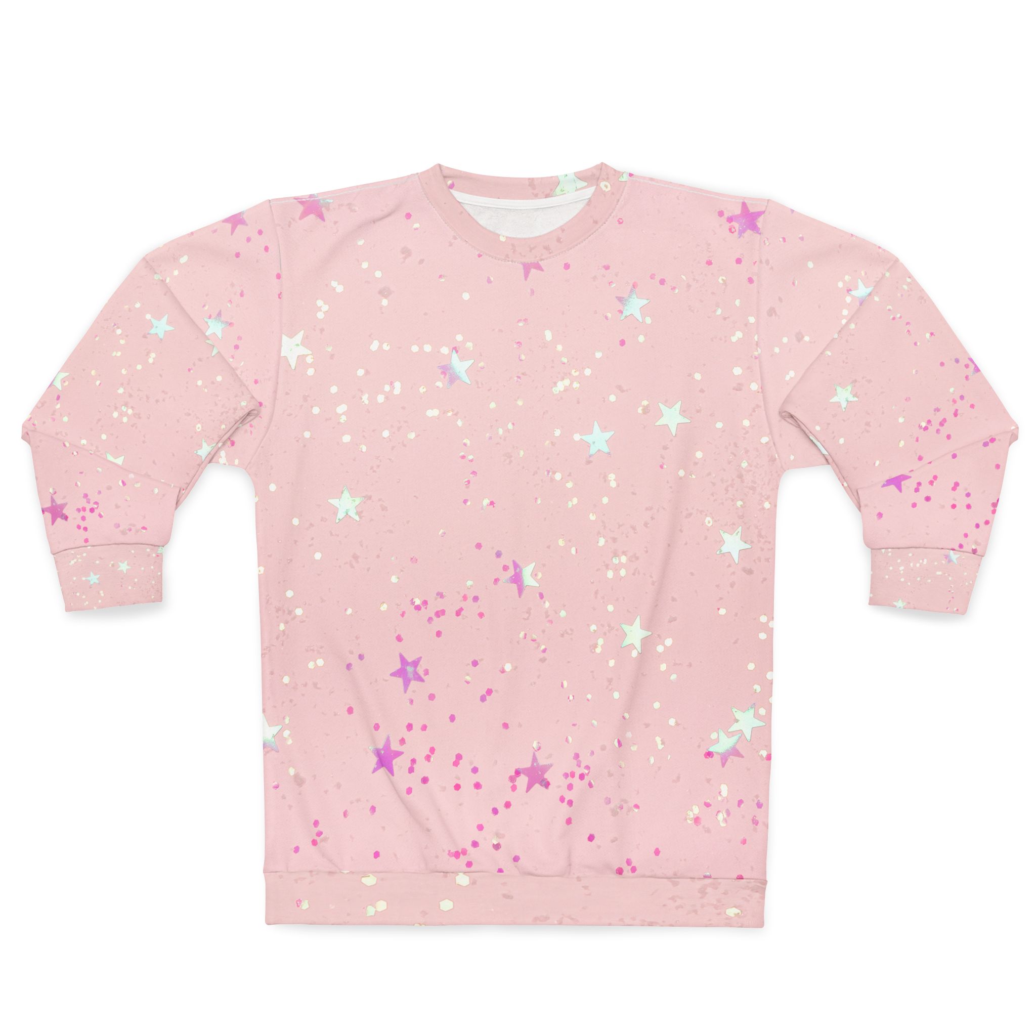 Pink Starry Splash Sweatshirt — Pastel Galaxy Crewneck