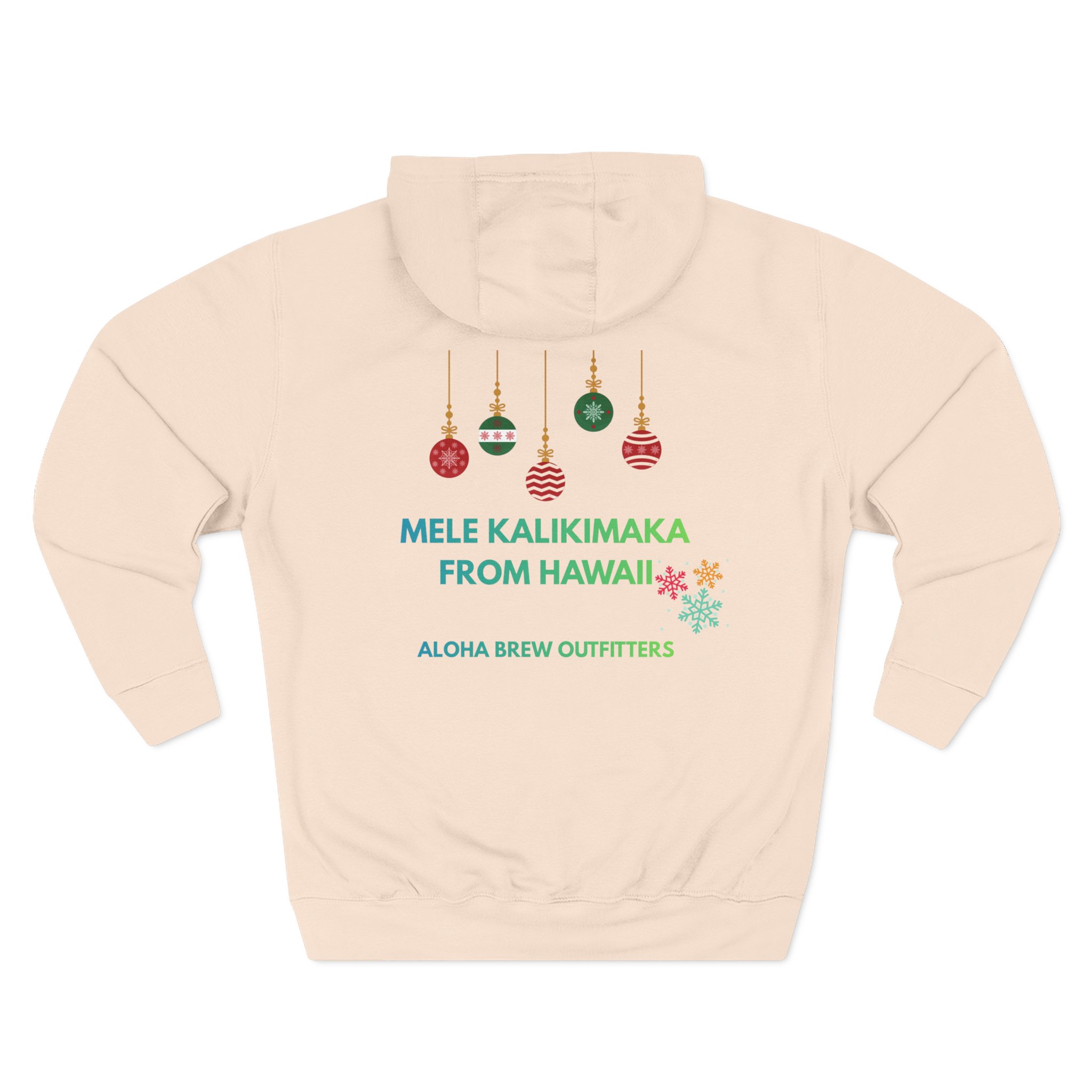"Mele Kalikimaka from Hawaii" Christmas Hoodie (Aloha Brew Outfitters) bells - Image 14