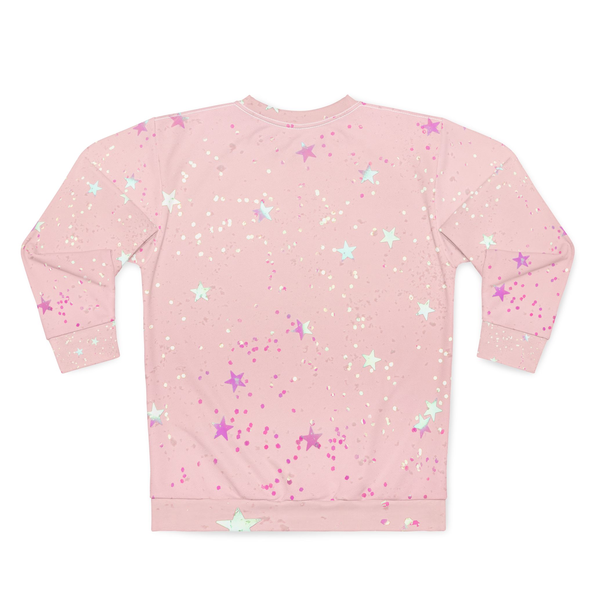 Pink Starry Splash Sweatshirt — Pastel Galaxy Crewneck - Image 2